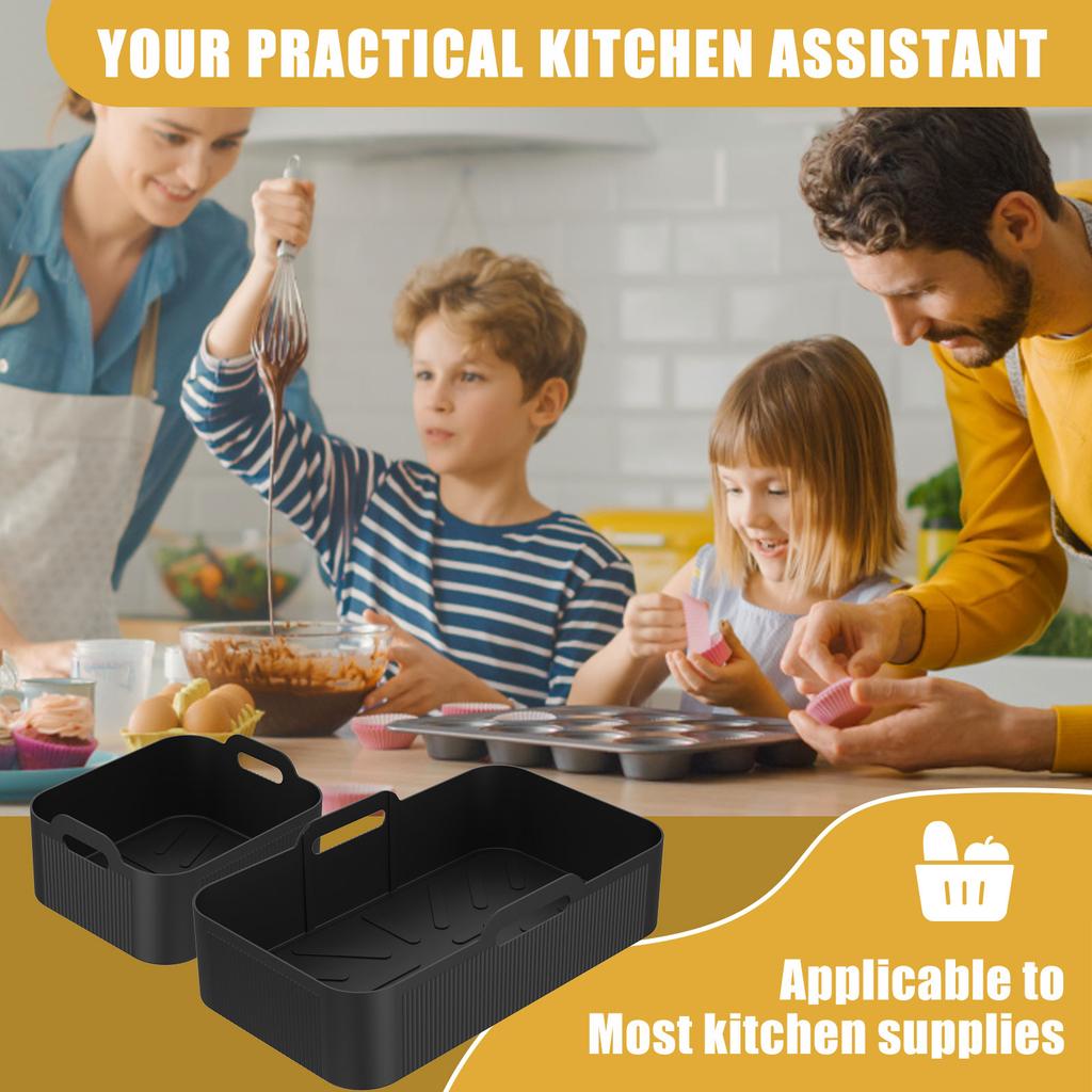 Large-Capacity Airfryer Silicone Pot Heat-Resistant Air Fryer Basket Liners Versatile Air Fryer Accessories for Oven or Steamer