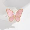 Women Brooch Sparkling Rhinestones Faux Pearl Butterflies Shape Lapel Pin Suits Coats Bags Scarves Badge Versatile Accessory