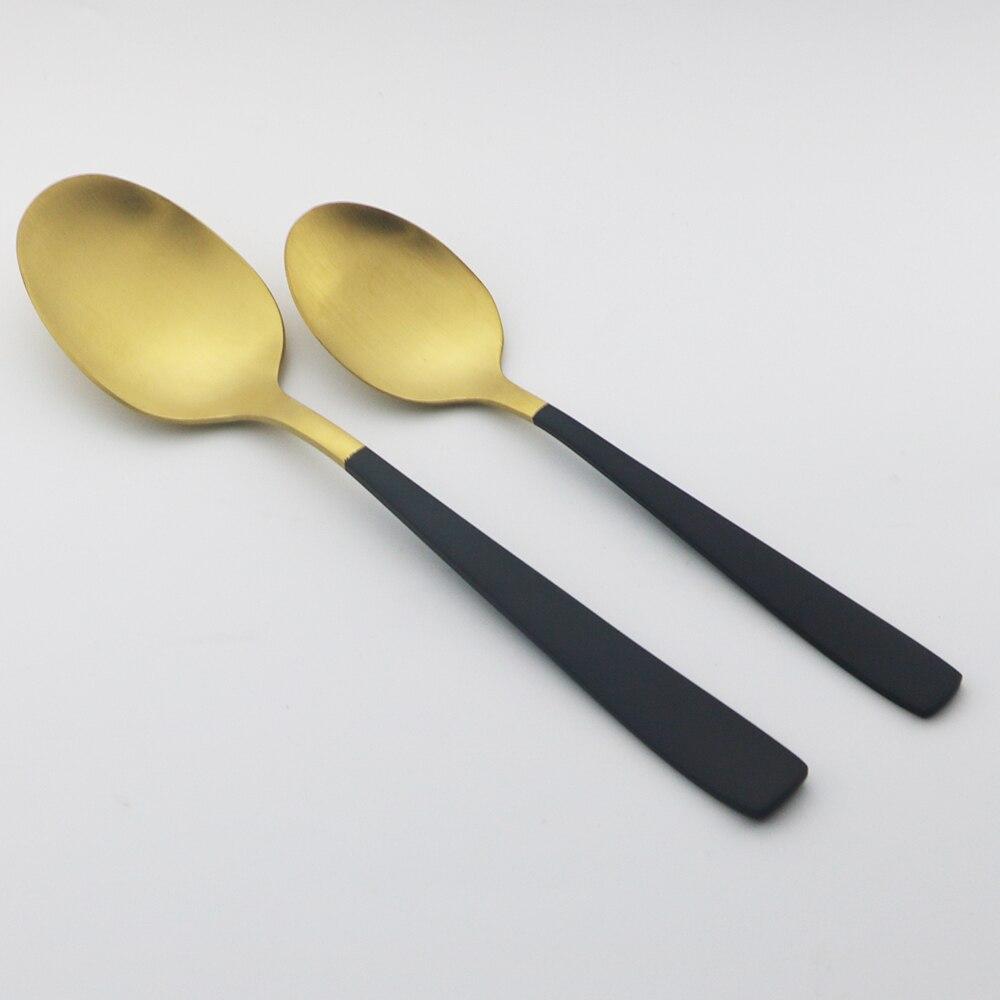 Dinnerware Gold Stainless Steel Set Cutlery Knife Fork Spoons Dessert Coffee Spoons Sliverware Kitchen Party Tableware Flatware