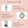 BAMOER Mr. Rabbit Safety Chain 925 Sterling Silver Bunny & Clock Charms Fit Originálny náramok