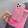 For iPhone 14 Pro Max Case Card Slots Kickstand PU Leather Back Cover with Ring Holder,Wrist Strap