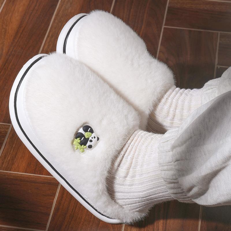

Cartoon cotton slippers women s autumn and winter 2025 new non-slip home home couple platform velvet shoes 36-37 білий
