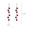 Women Versatile Rose Earrings Alloy Long Tassels Elegant Temperament Eardrop