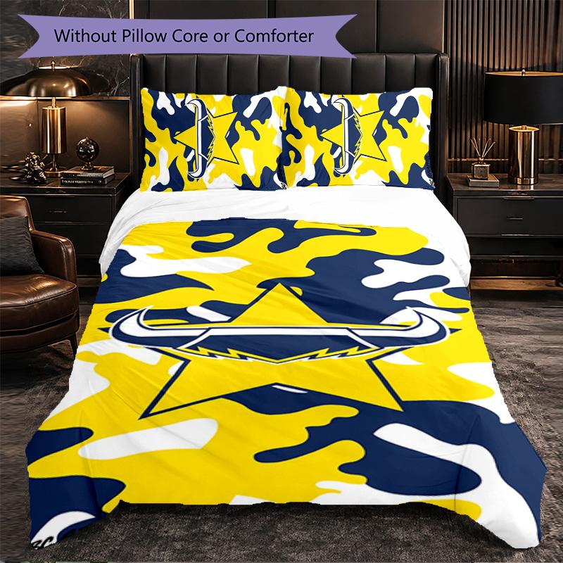 North Queensland Cowboys Muster Mikrofaser 3-teiliges Bettwäsche-Set Dekor Bettbezug-Set Für Schlafzimmer Heimgebrauch