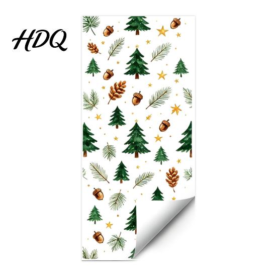 Window Decoration Decal Christmas Static Cling Xmas Tree Snowman Santa Hat Bell Reusable Cling Glass Sticker Removable for Holiday Party Sticker