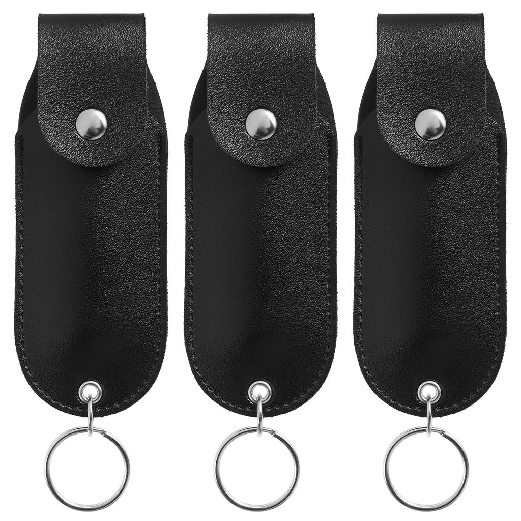 Pepparsprayficka PU-läder Pepparsprayhölster Mini Bärbar Pepparsprayhållare Självförsvarsspray Läderhållare Nyckelring