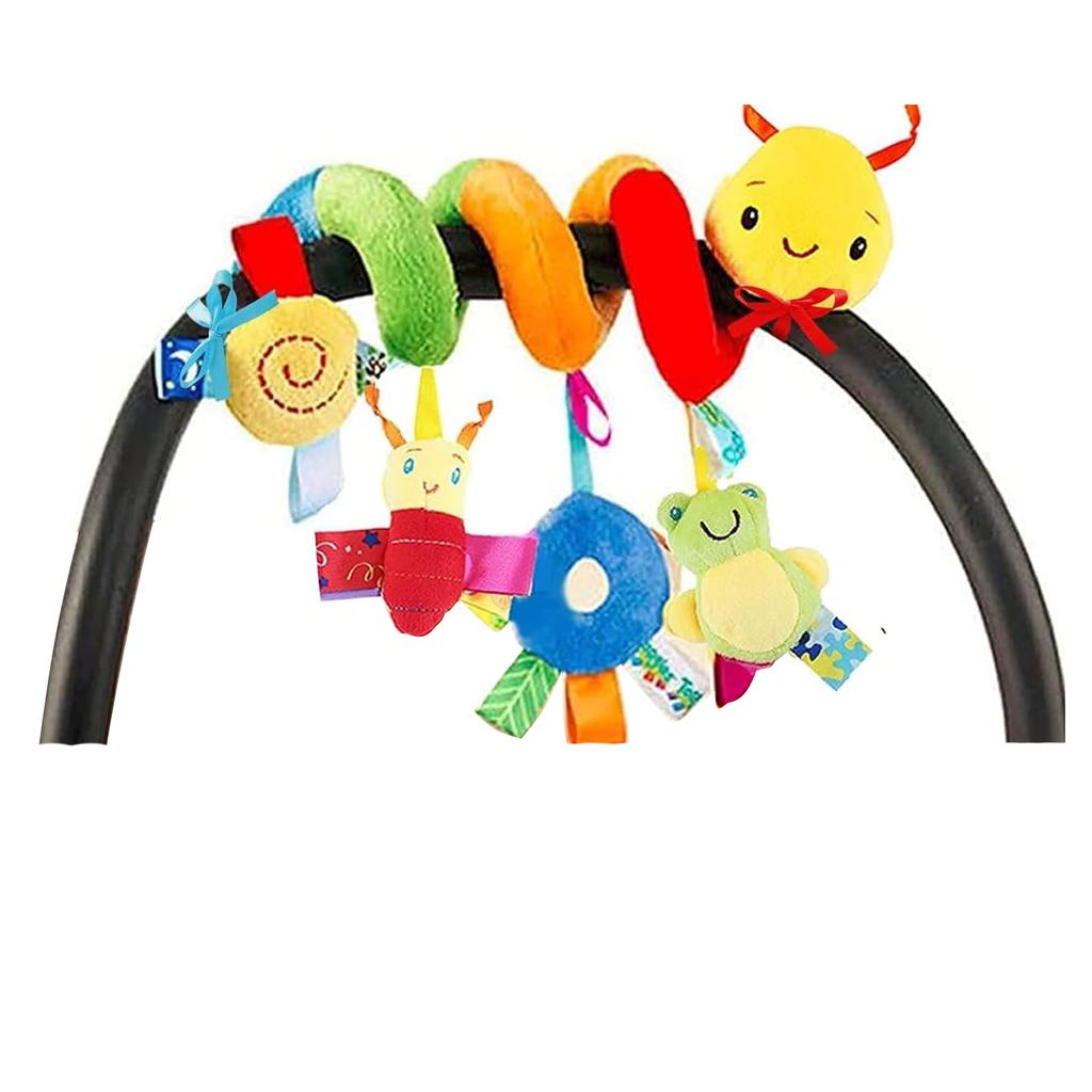 Baby Car Seat Toys Activity Stroller Toy for Boys Girls 0 3 6 9 10 12 Months, Spiral Hanging Plush Toys, Baby Stocking Stuffers