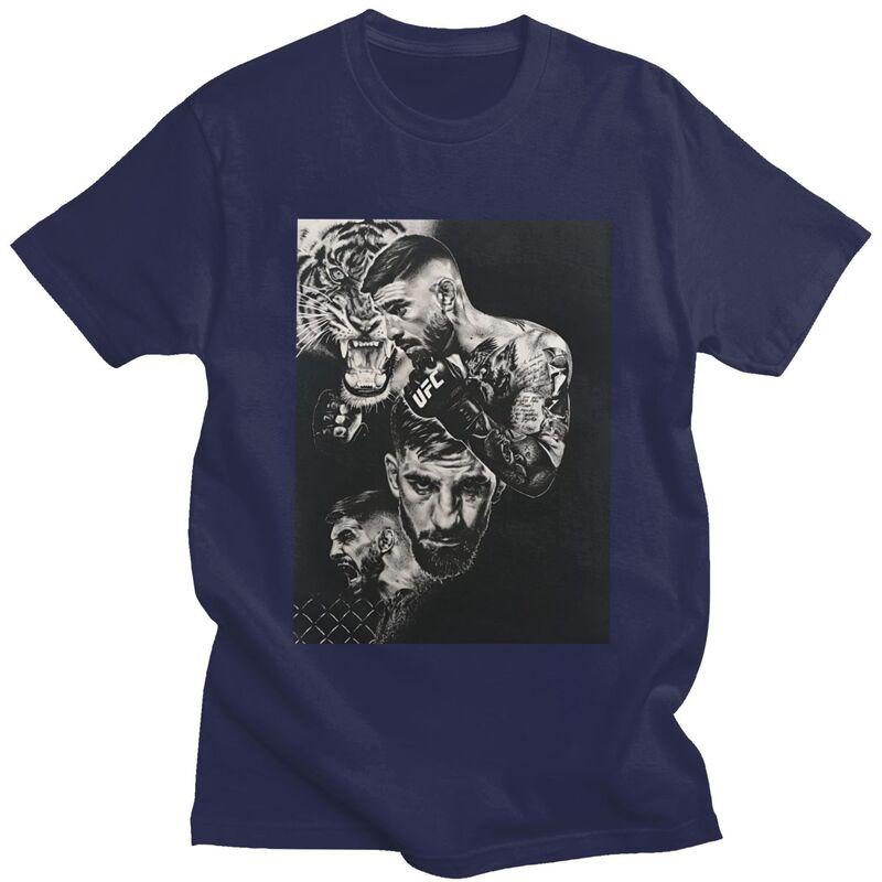

Custom Ilia Topuria T Shirts Men Pure Cotton Tee Tshirts Short Sleeved Novelty Tshirt Merch 4XL
