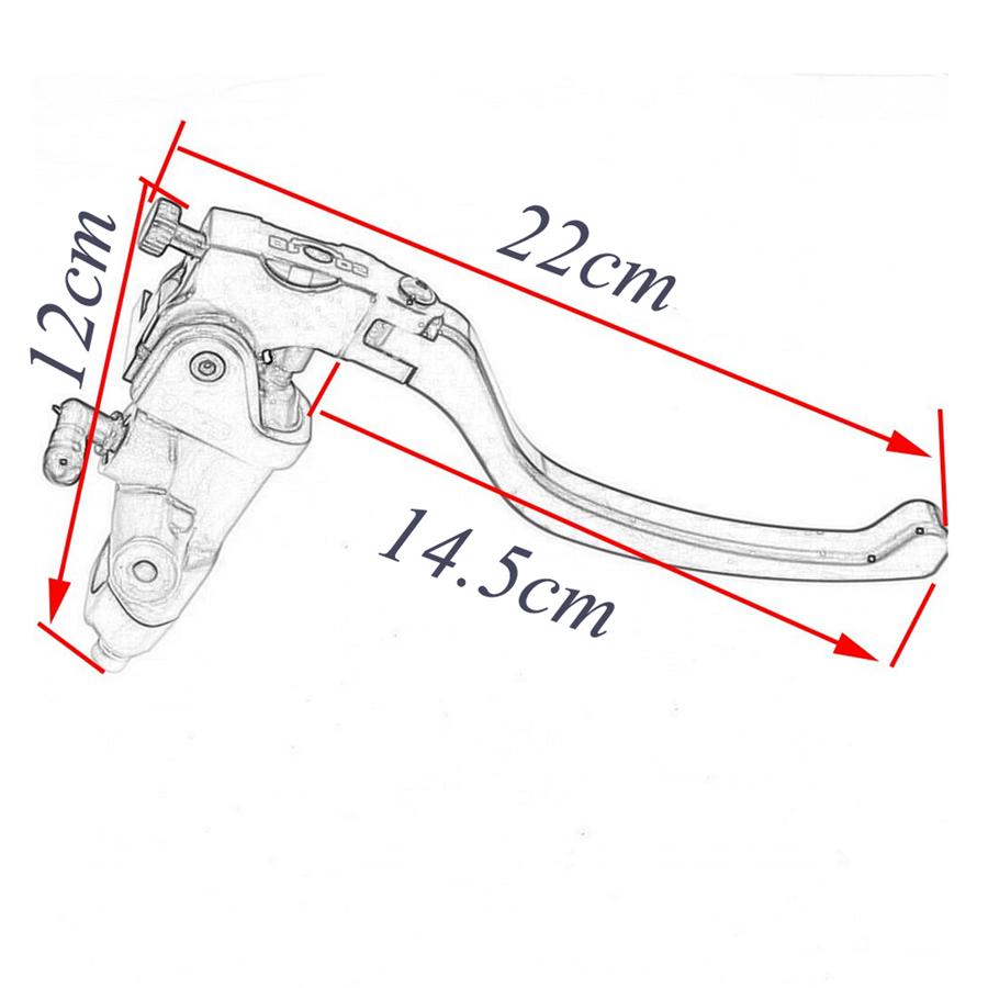 Pair Motorcycle 19 Rcs Brake Master Cylinder Cable Clutch Radial Brake Pump 22mm 7/8'' Universal