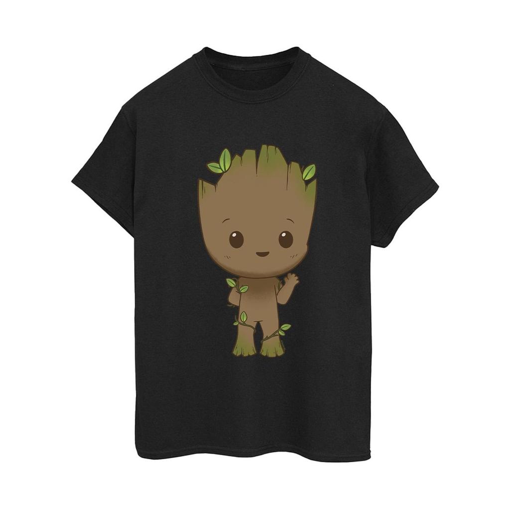 Marvel Womens/Ladies I Am Groot Chibi Wave Pose Cotton Boyfriend T-Shirt