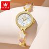 OLEVS Original Quartz Women's Watches Trendy Star Moon Diamond Dial Elegant Ladies Bracelet Wristwatches Luxury Woman Watch