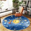 1pc Solar System Planets Round Chair Mat Office Area Rug - Non-Slip, Floor Mat for Office, Bedroom, and Indoor Decor P127243