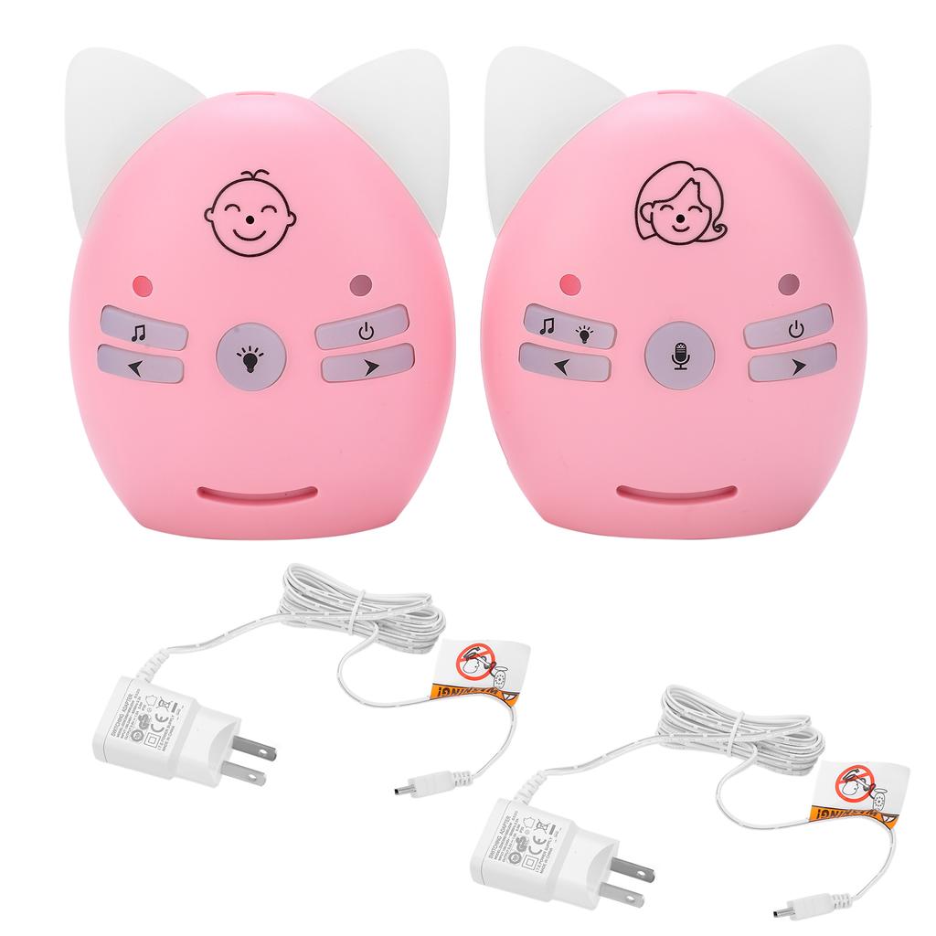 Wireless Audio Baby Monitor Two Way Talk Baby Monitor with Music Pink