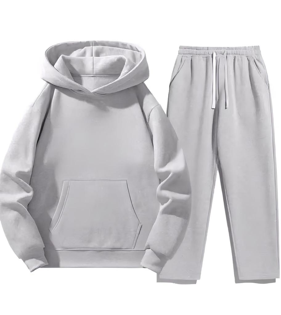 2025 Men's Versatile Casual Fashion Hoodie Set with Customizable Pockets, Pictures, and Text.