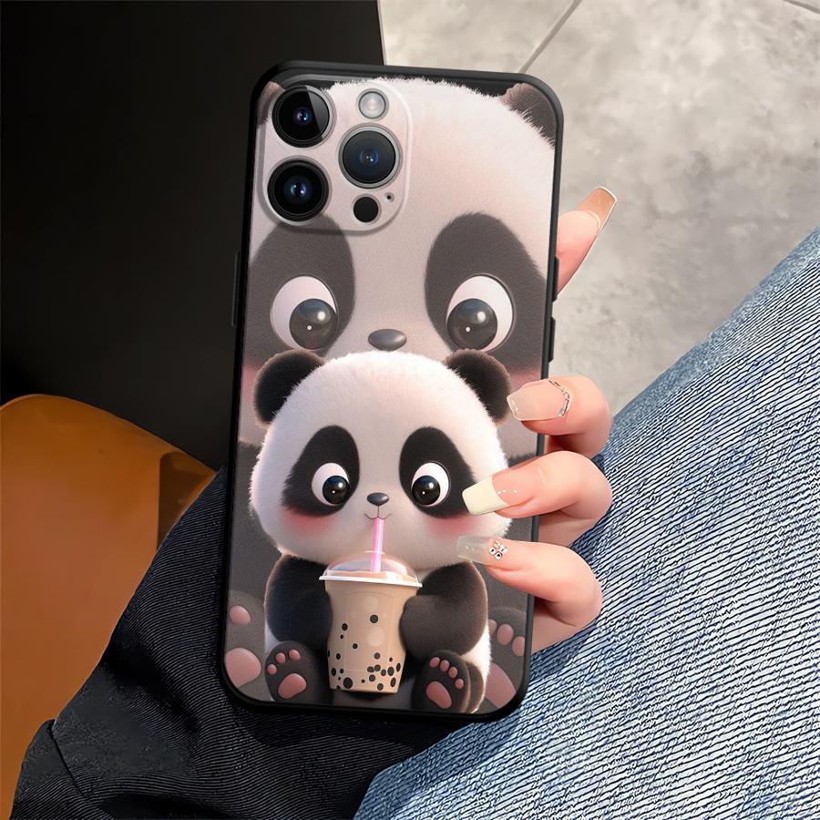 Funda Phone Cover Case for Apple iPhone 17 Pro Max 16 11 12 Air 15 Pro 7 8 13 14 XR XS MAX Cute Panda
