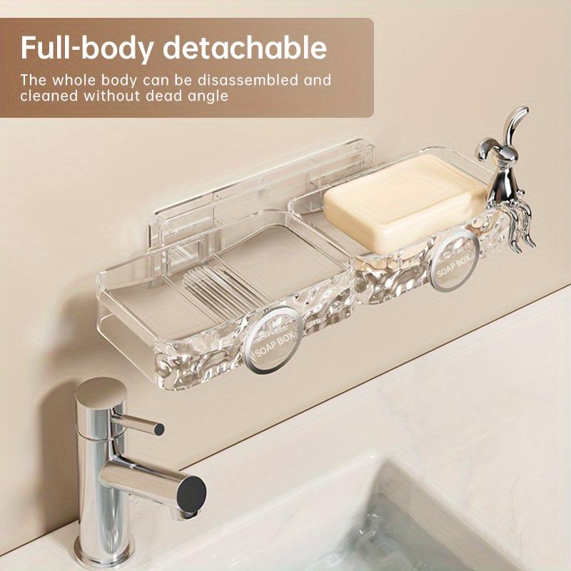 1PC High-end Household Bathroom Drainage Soap Box Hanger Without Drilling