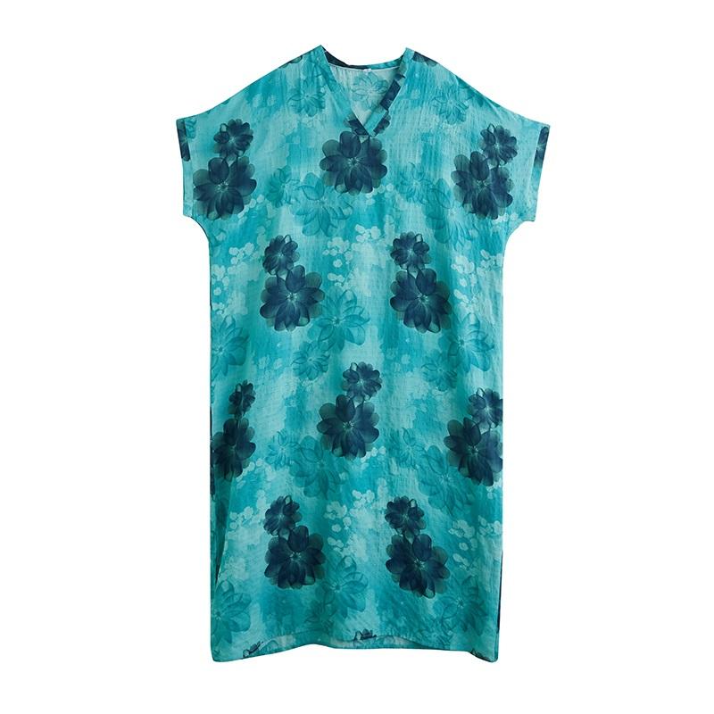 Kurzarm Übergröße Baumwolle Vintage Punkt Neu in Kleider für Frauen lässig locker Maxi lang Sommerkleid