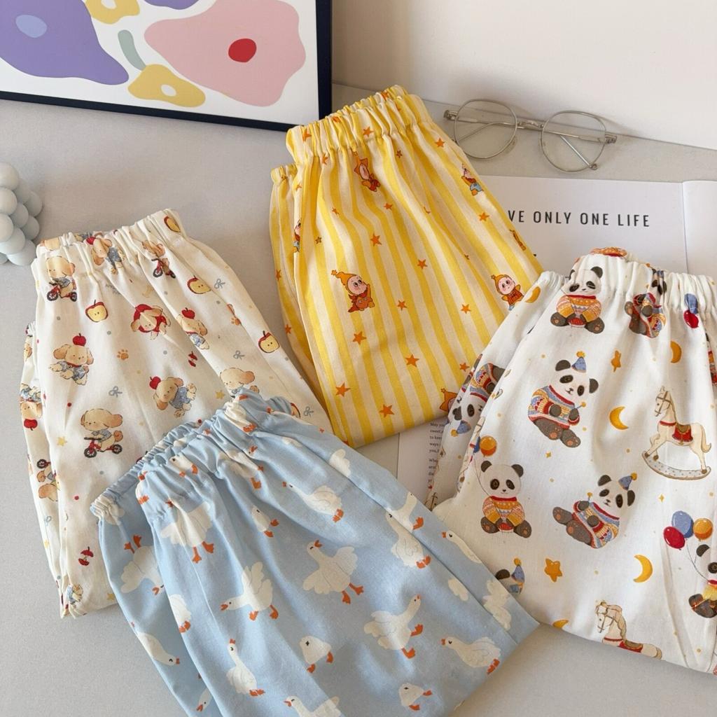 Boys Summer Lightweight Anti Mosquito Pants Cartoon Breathable Soft Ankle Cuff Trousers