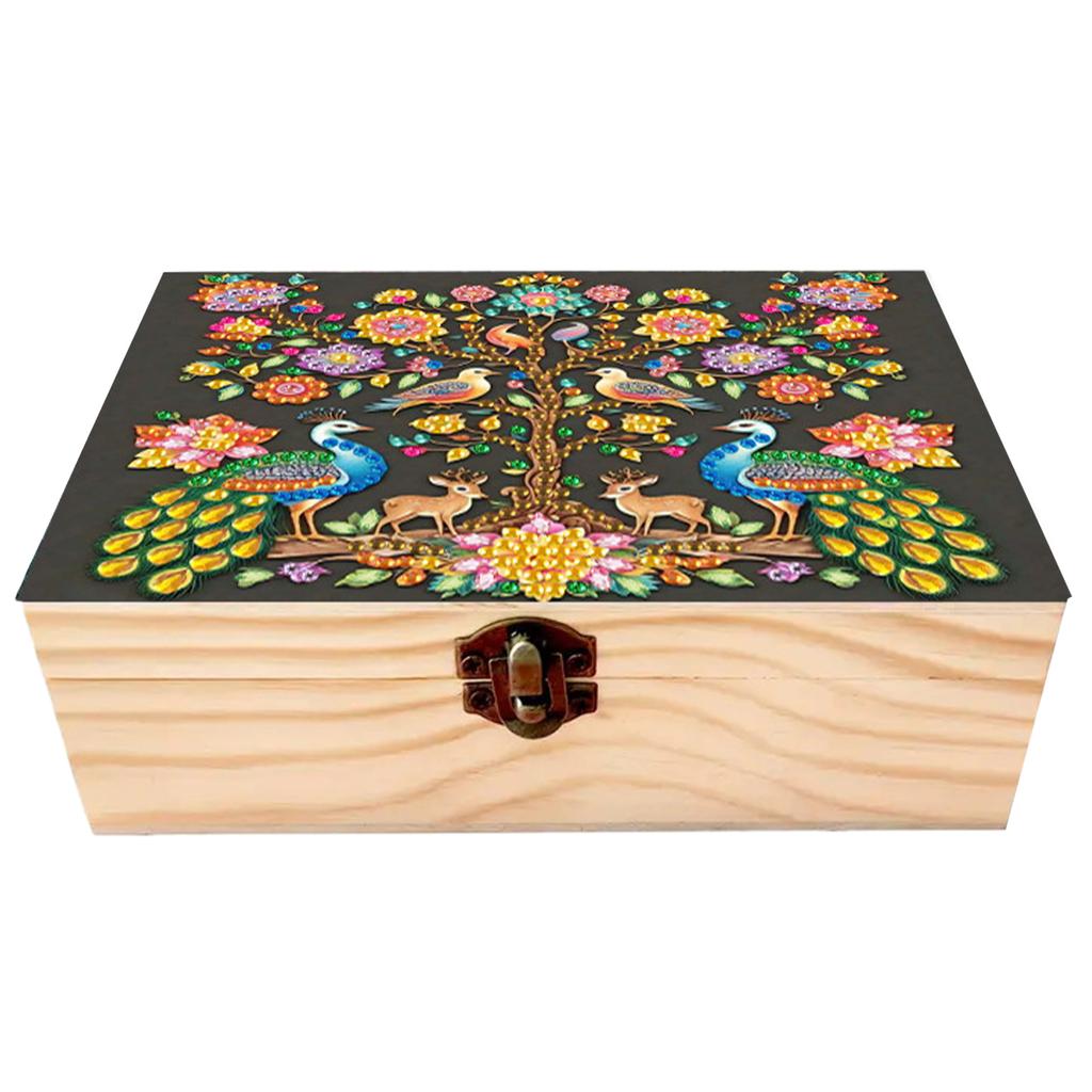 DIY Wooden 5D Diamond Art Diamond Art Storage Box DIY 5D Craft Jewelry Box for Adults Rings Beads and Jewelry Accessories