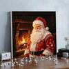 DIY Mini gerahmtes Perlenmalerei-Set Perlen Weihnachtsmann Kamin Leinwand Heimdeko Malerei
