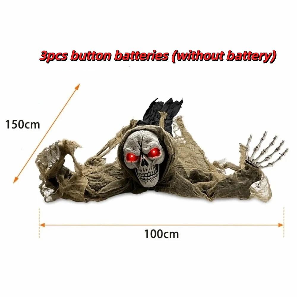 Bald Head Halloween Crawling Ghost Electric Climbing Zombie Figure Haunted House Prop