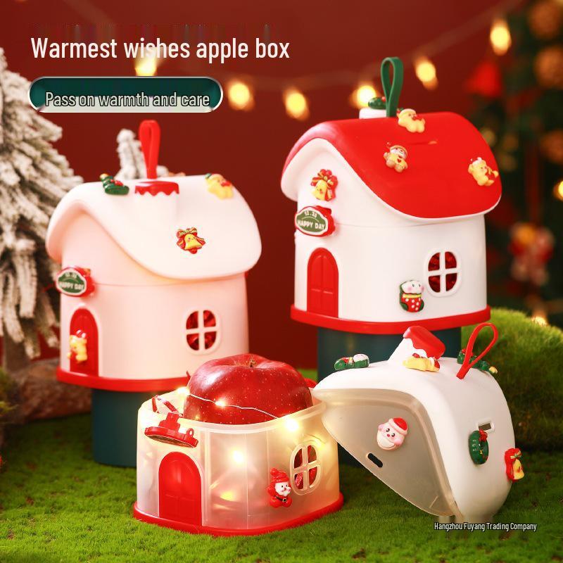 Christmas Eve Apple Gift Box - Creative Little House Candy Packaging for Kids