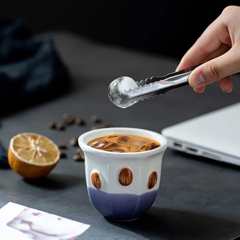 180ml Ceramic Coffee Cup Hand-held Latte Art Espresso Cup Middle Eastern Style Espresso Cup Home Coffee Teacup Coffee Lover Gift