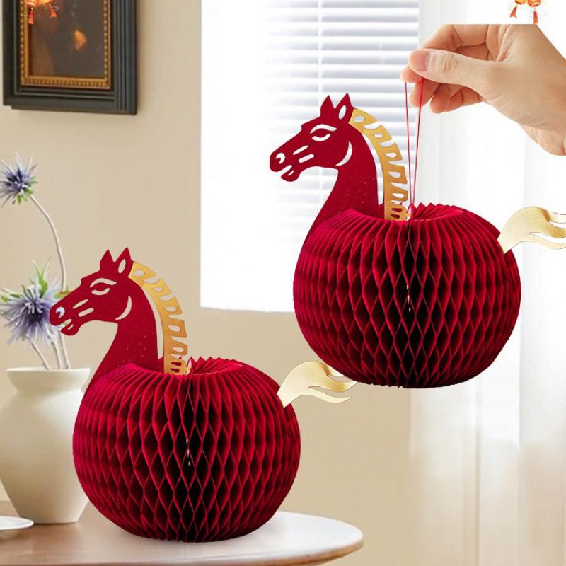 Cute 2026 New Year Horse Ornament For Home Table Decoration Paper Horse Ornament New Year Party Horse Figurines Decoration