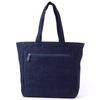 Aurora Okayama Denim Tote Bag, Made in Japan, A4 Size, Shoulder Strap, Zippered, Diaper Bag (Indigo Blue)