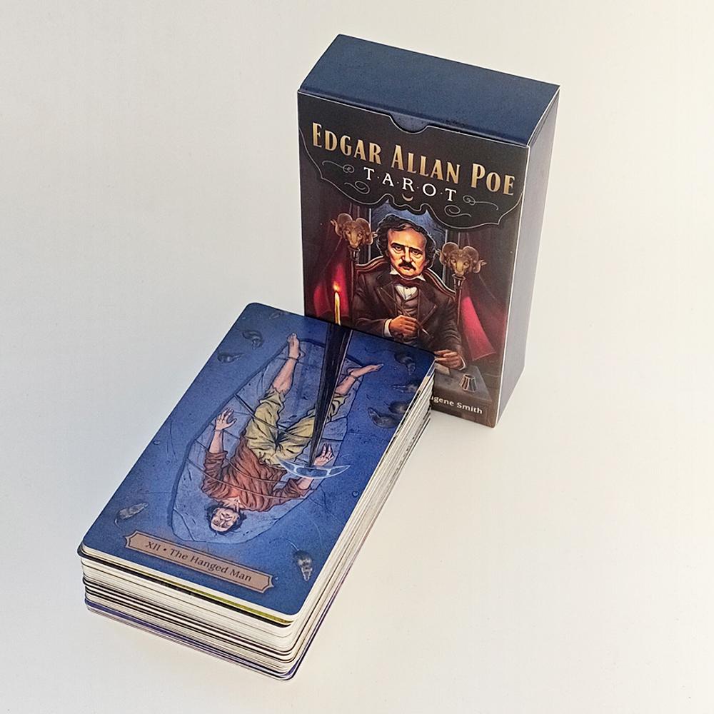 12*7cm Edgar Allan Poe Tarot Deck 78 Stunning Illustrations Based On Poe's Tales Printed On 350GSM Double-embossed Cardstock