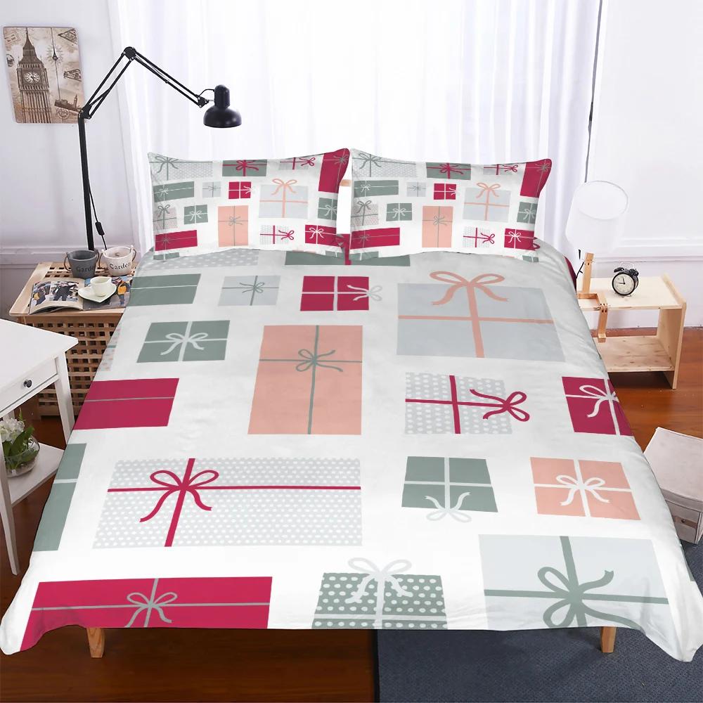 Comforter Deer Christmas Beddings Super Comforter Bedding Sets Reactive Print Cartoon Bed Set 2/3Pcs Bedsets