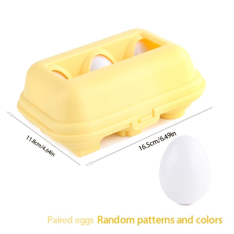 12/6pcs Color and Shape Matching Toys Simulated Egg Shapes with Storage Box - Geometric Shape & Color Learning Toy Set for Kids