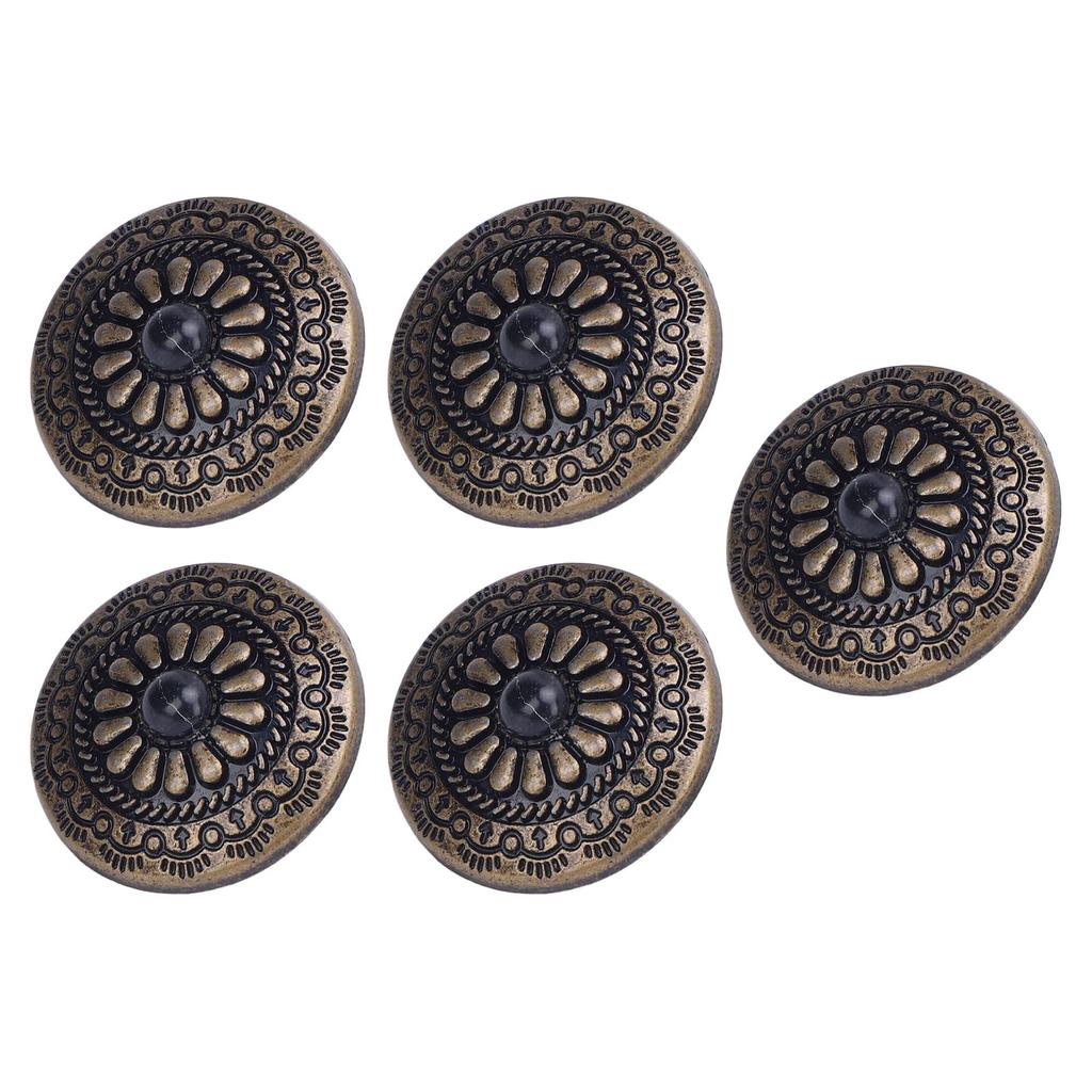 5 Sets Screw Back Button 30mm Round Shape Antique Bronze Black Turquoise Conchos with 4.5mm Screws F