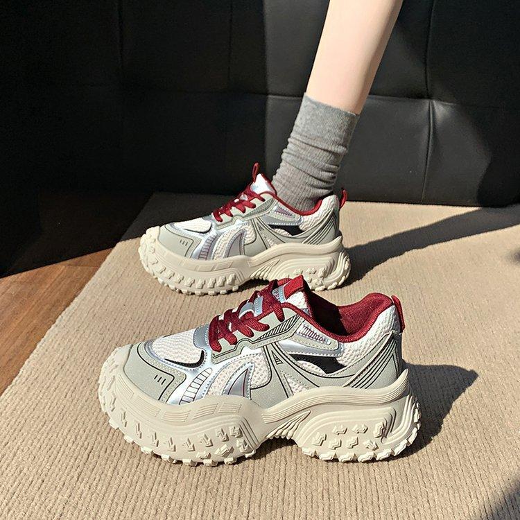 

[Youshilai] Wasteland girl s dad shoes women s 2025 spring new small people look thin and increase height sports shoes 40 бежевый