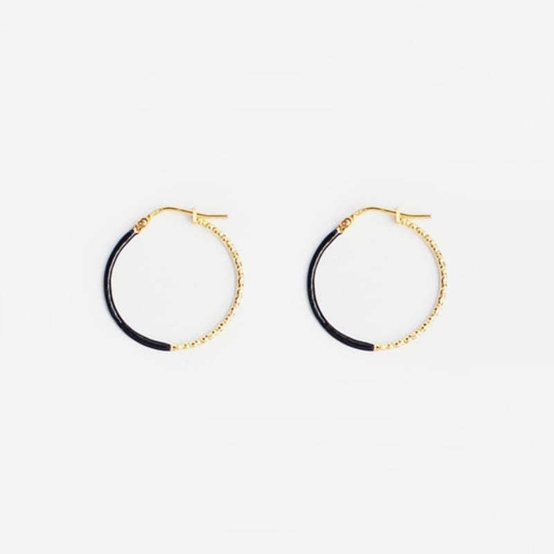 RACOHA Chic Cutting New Color Ring Earring One-touch Silver Ring Earring
