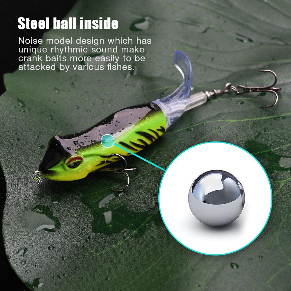 9cm 11g Topwater Plopper Lure Rotating Tail Hard Bait Floating Wobbler for Bass Pike Fishing