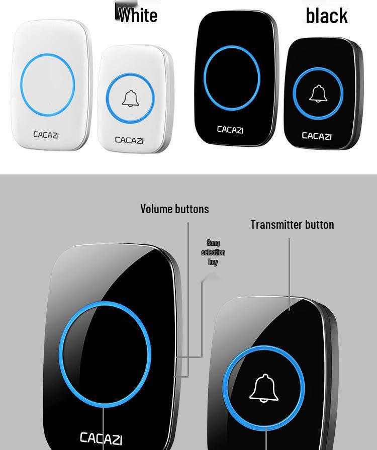 Elderly-Friendly Waterproof Wireless Doorbell with Long-Range, Two Receivers, and Wall-Penetration Capability