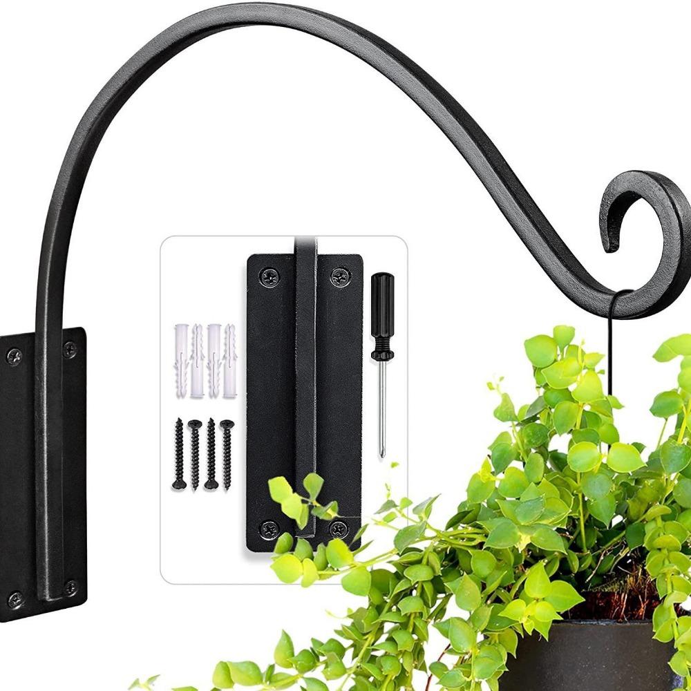 16 Inch Hanging Plant Hooks Black Wall Mount Hooks Hanging Bracket Plant Hanger Bracket Wall Decor Plant Hanger Bracket