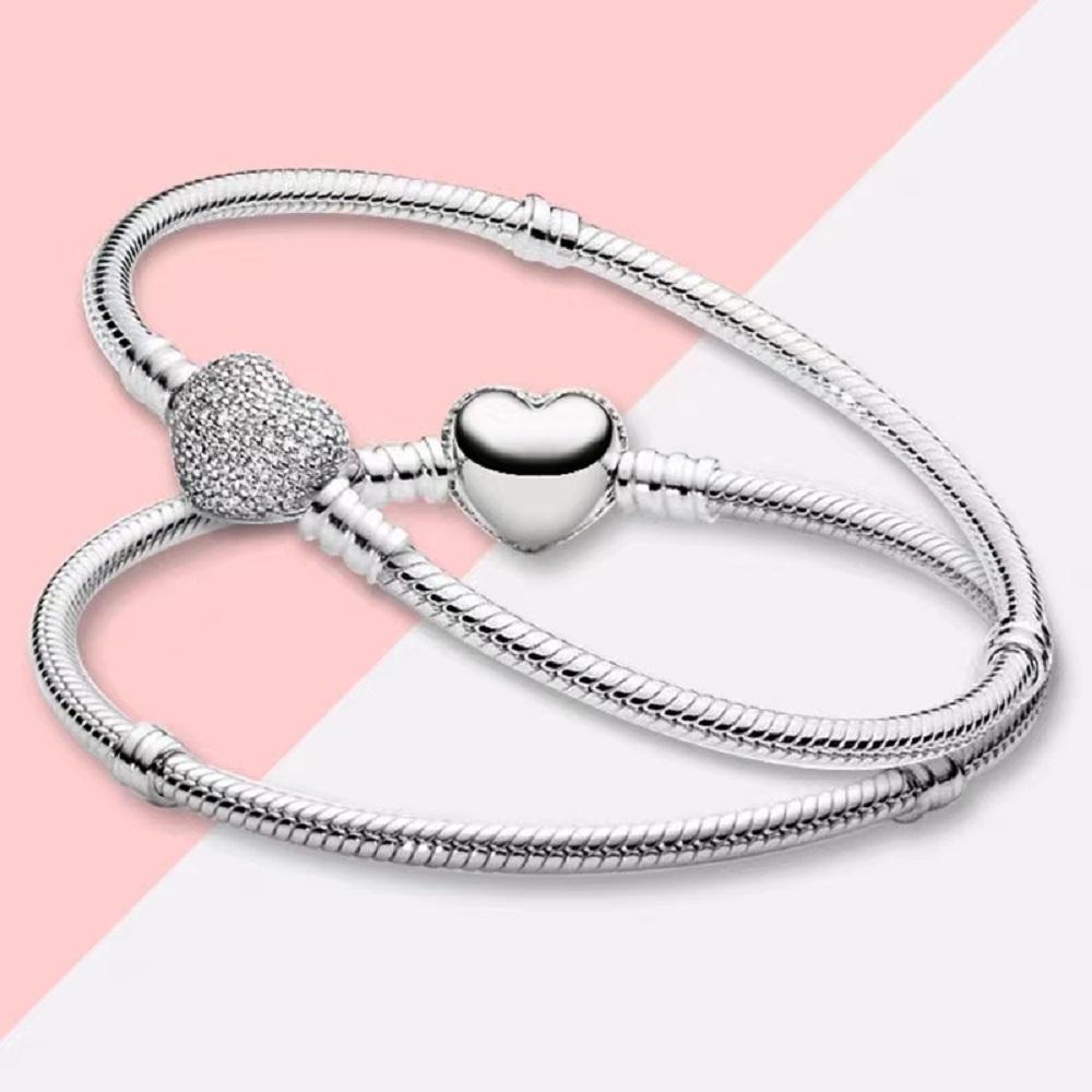 S925 silver heart-shaped crown snake bone chain perfect for DIY bracelet stylish and elegant jewelry