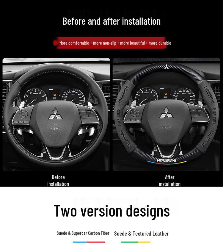 3D embosovaný potah volantu Mitsubishi: Celoroční, Protiskluzový, Prodyšný, Unisex střih.