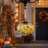 Unique Glass Art Pendant Hand Blown Pumpkin Figurine, Creative Adornment for Desktop Decoration, Fall Rainbow Light Refraction Decor