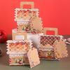 5Pcs Christmas Gingerbread House Packaging Box (Including Ribbon and Elevator), Gingerbread Man Santa Claus Candy Cookie Snack Box, Christ