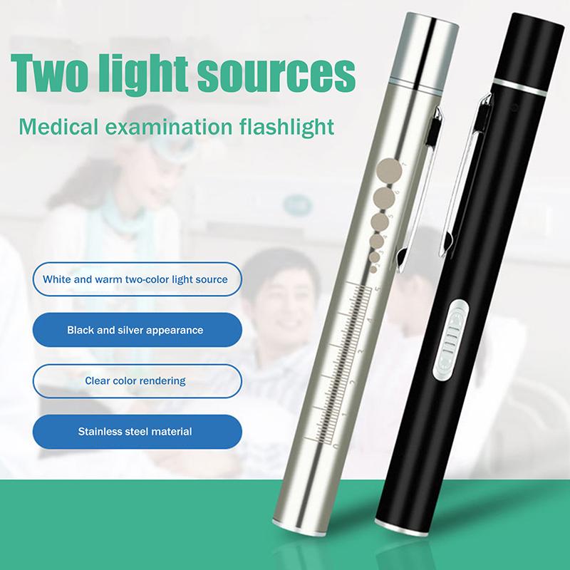 Oral Penlight Led Flashlight Mini Oral Pupil Medical Handy Usb Rechargeable Stainless Steel Torch Light Outdoor Fishing Tool