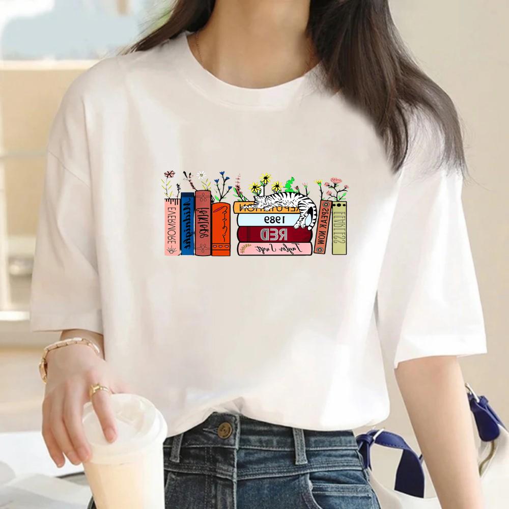 Books Floral Print Womens Vintage TShirt Funny Country Music T Shirt Cute Aesthetic Music Lover Tee Shirt Trendy Fashion Tops