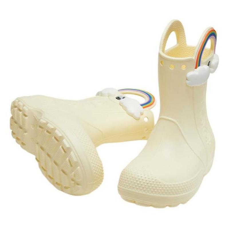 Crocs EVA Comfort Sleeve Low Kids Boots Cream Yellow Children's Model