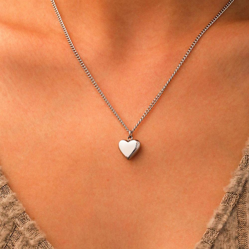 Stainless Steel Necklaces Ornate Luxuries Heart Pendant Chain New Senior Necklace For Women Jewellery Wedding Anniversary Gifts