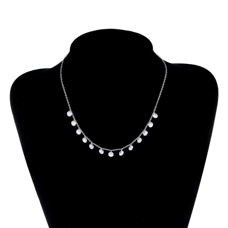 Fashion Shiny Zircon Star Women Platinum Plated Short Chain Ladies Necklace  Wedding Gift Promotion