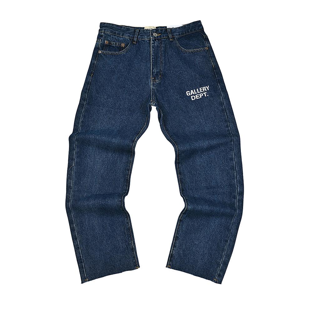 Ručně malované flekaté inkoustové patchworkové ležérní tepláky se stahovací šňůrkou, džínovina s mikro-rozšířenými nohavicemi, unisex dlouhé kalhoty