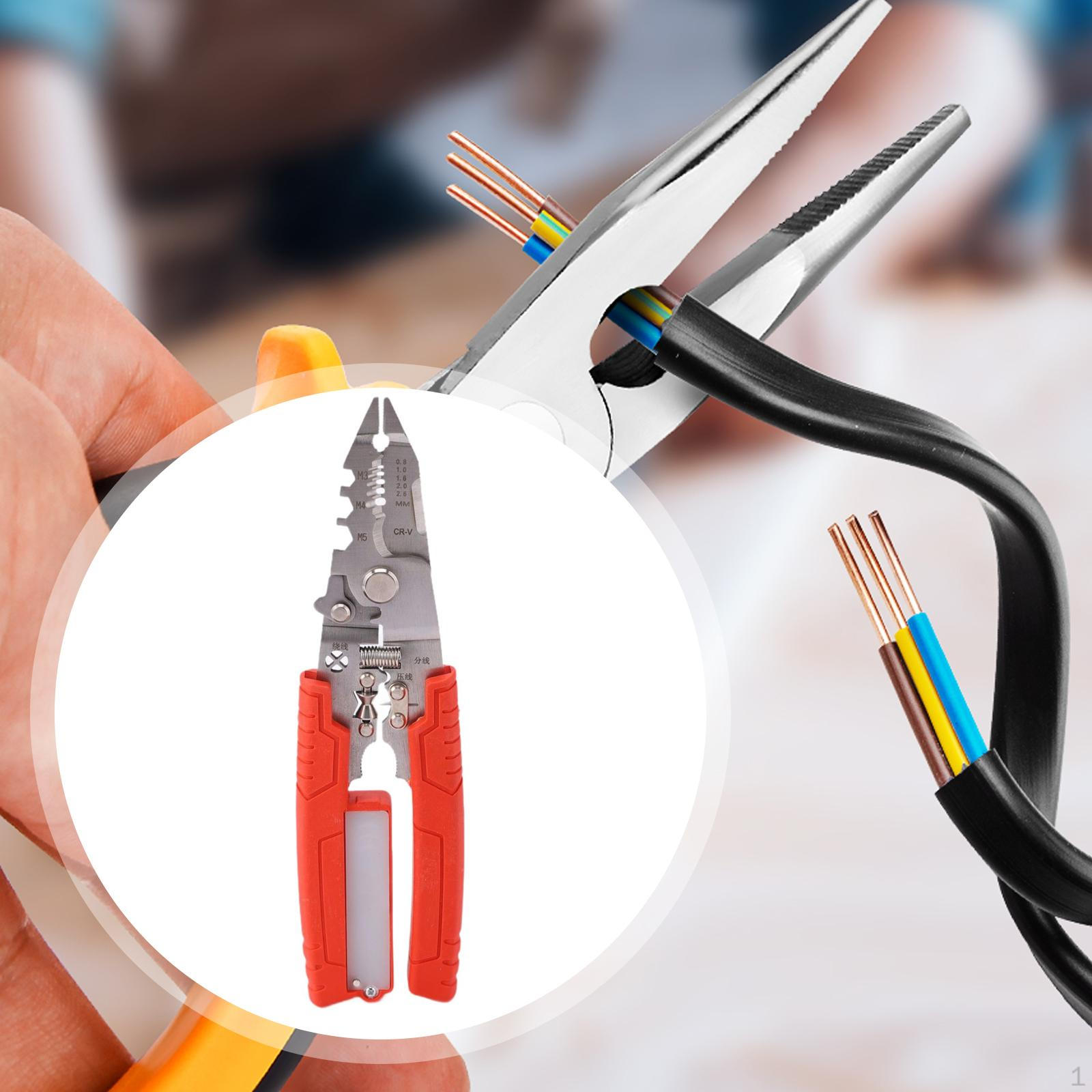 Wire Stripper Plier Electrician Stripping Spring Loaded Sturdy Hand Tool Professional Cable