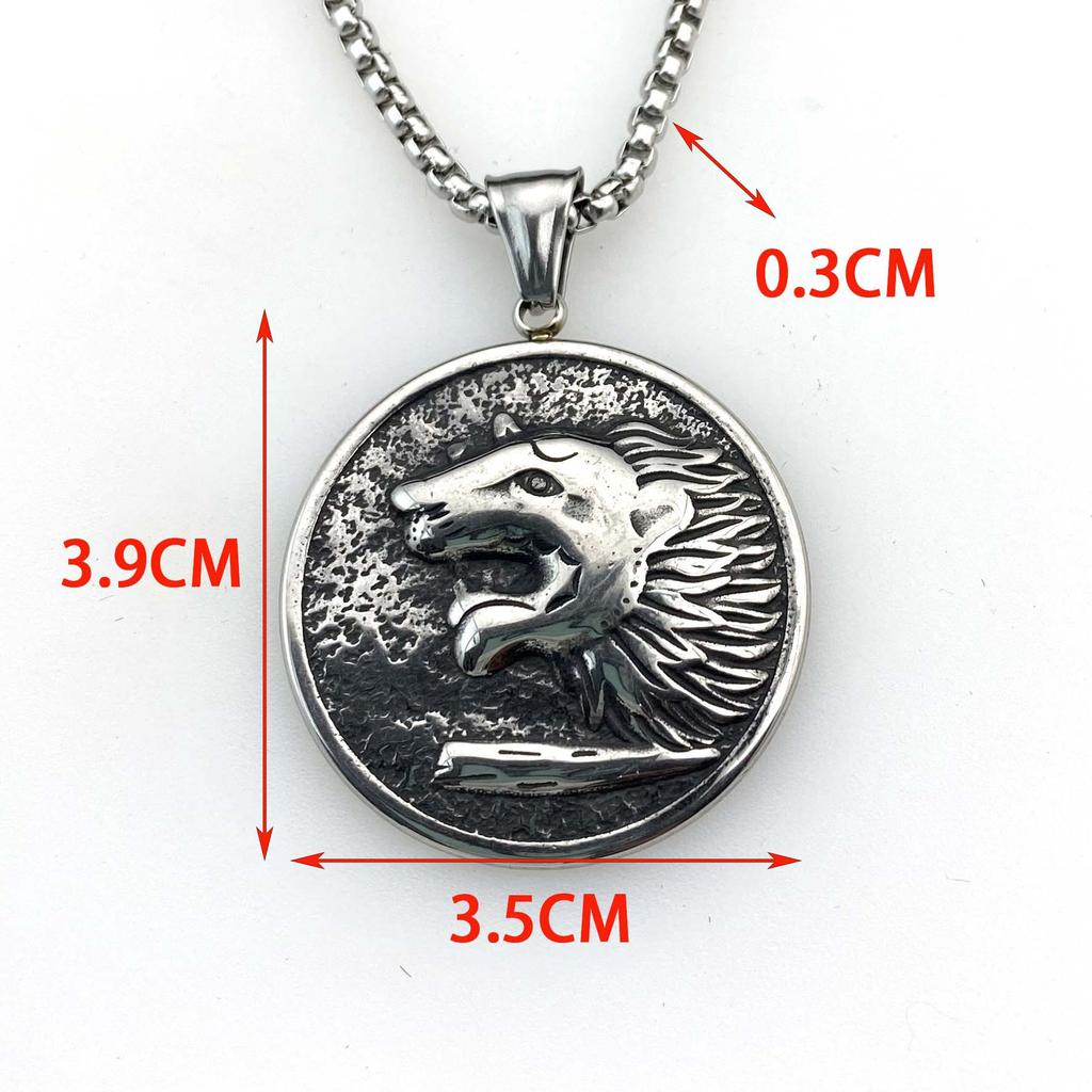 Necklace Wolf Head Tag High-end Men's Versatile Chain Pendant